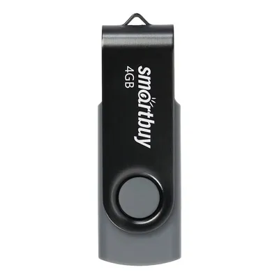 Флешка USB Smartbuy Twist Black SB004GB2TWK, 4 ГБ, USB 2.0, поворотная крышка