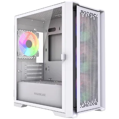 Корпус Powercase CAMBFW-A4-LE, mATX, TG, 4×120мм ARGB, белый