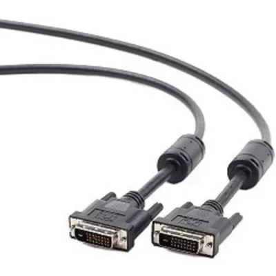 Кабель Gembird CC-DVI-BK-6, DVI-D single link, 1.8 м, чёрный, экранированный