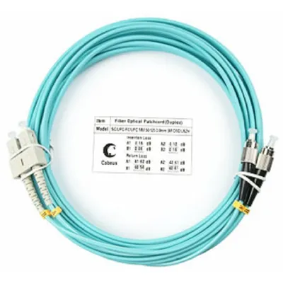 Патч-корд оптический Cabeus FOP-50-SC-FC-20m, duplex SC-FC, 50/125 OM3, 20 м, LSZH