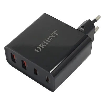 Зарядное устройство ORIENT PU-A100WL, 100Вт, 2×USB-A + 2×Type-C PD, Quick Charge 3.0