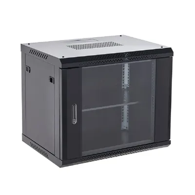 Шкаф настенный Rexant 04-0966-112, 9U, 600×600×501мм, стеклянная дверь, черный