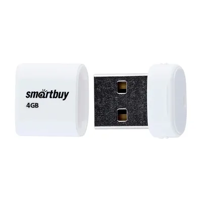 Флешка Smartbuy LARA SB4GBLara-W, 4 ГБ, USB 2.0, белая