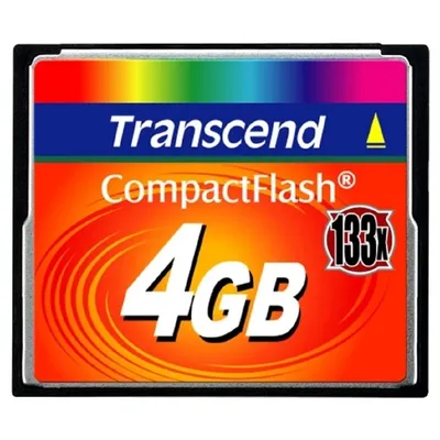 Карта памяти Transcend TS4GCF133 CompactFlash, 4 ГБ, 133x, чтение 21,5 МБ/с
