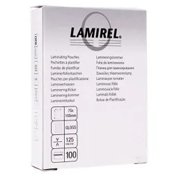 Пленка для ламинирования Fellowes LA-78663, A7, 125мкм, глянцевая, 100шт