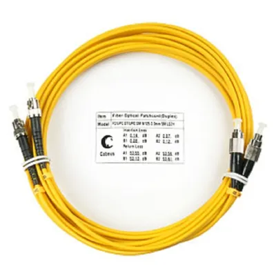 Патч-корд оптический Cabeus FOP(d)-9-FC-ST-5m, duplex FC-ST, 9/125, 5 м, LSZH
