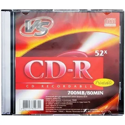 Диск VS VSCDRIPSL501, CD-R, 700MB, 52x, 5 шт