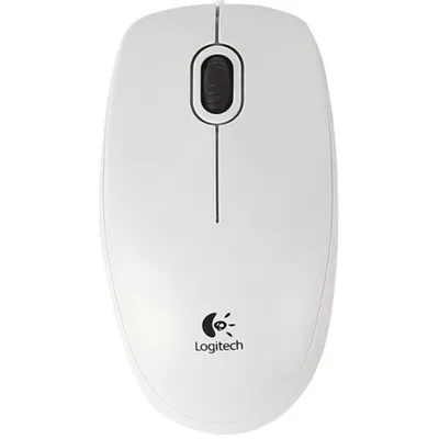 Мышь Logitech B100, оптическая, USB тип-A, 800 DPI, 3 кнопки, белая