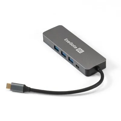 Док-станция ExeGate EX293984RUS, USB-C, 3xUSB3.0, HDMI, PD 60W