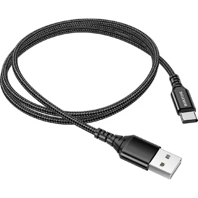 Кабель borofone B-45835, Type-C, 1 м, 3 А, нейлон, черный
