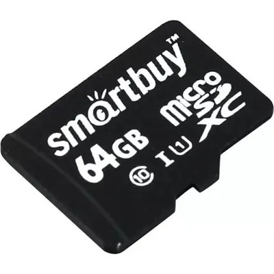 Карта памяти microSDXC Smartbuy 64 ГБ, Class 10 UHS-I, без адаптера