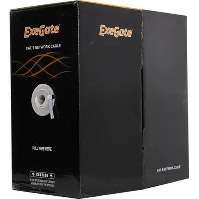 Кабель ExeGate UTP4-C6-CU-S23-IN-PVC-GY-305, UTP кат.6, 4 пары, 305 м