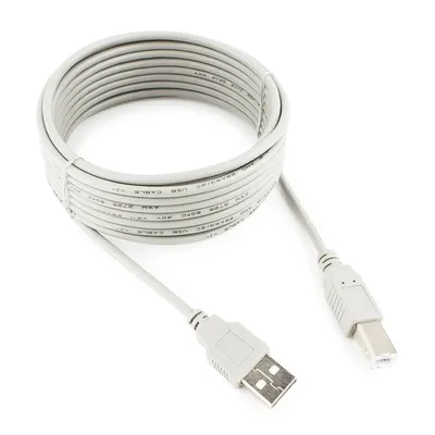 Кабель USB Cablexpert CC-USB2-AMBM-15-N, USB-A/USB-B, 4.5 м, 480 Мбит/с, серый