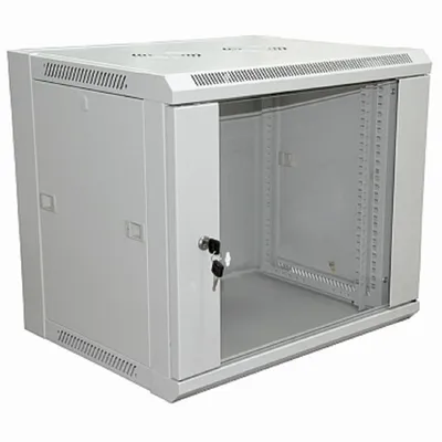 Шкаф телекоммуникационный Rexant 04-2220, настенный, 6U, 600×600×370 мм, стекло, серый