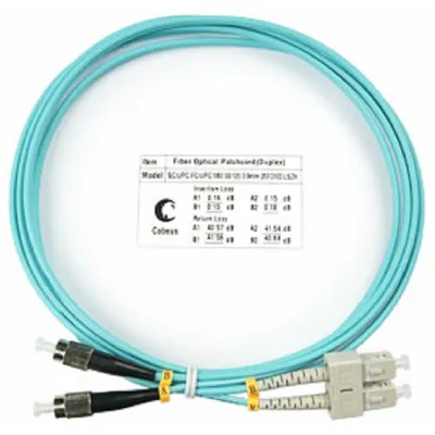 Патч-корд оптический Cabeus FOP-50-SC-FC-2m, duplex SC-FC, OM3, 2 м, LSZH