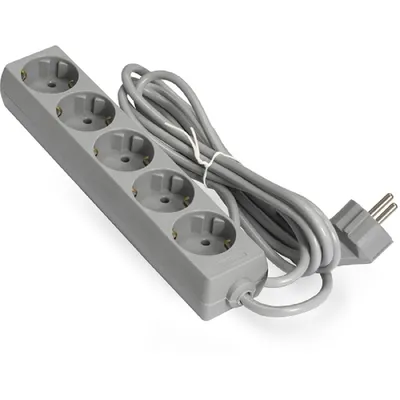 Удлинитель ExeGate ECE-5-5G (EX285826RUS), 5 розеток тип F, 5 м, 10 А, 2200 Вт