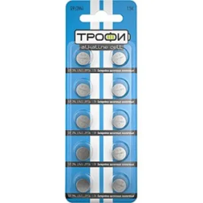 Батарейка Трофи G9 (394) LR936, алкалиновая, 1.55 В, 53 мА·ч, 10 шт