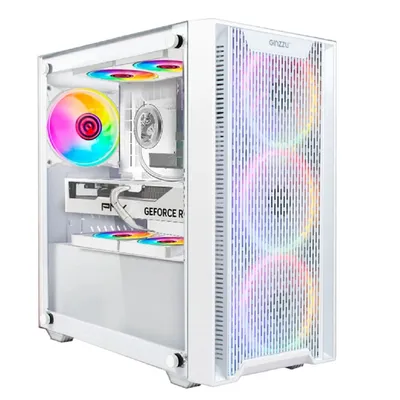 Корпус ПК Ginzzu CL660, mATX, белый, закаленное стекло