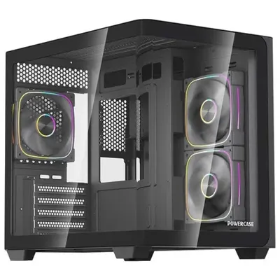 Корпус Powercase CVMM5B-A3, mATX, Curved Glass, Type-C, 3×120mm ARGB PWM