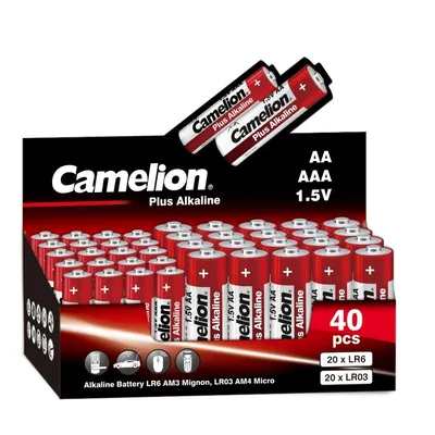 Батарейки Camelion Plus Alkaline COMBO40, AA/AAA, 1.5 В, 40 шт