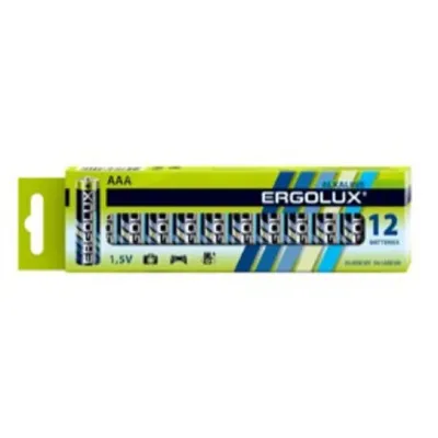 Батарейки Ergolux 11745, LR03 AAA, 1.5 В, 12 шт