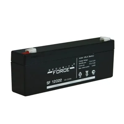 Аккумулятор Security Force SF 12022, 12 В, 2.2 А·ч, AGM, клеммы F1