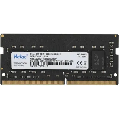 Оперативная память Netac NTBSD4N32SP-16, 16GB, DDR4, 3200MHz, SO-DIMM