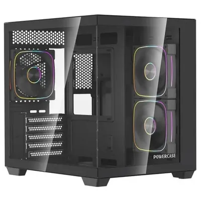 Корпус Powercase CVMM5CHB-A3, mATX, TG, Type-C, 3×120mm ARGB PWM, HUB