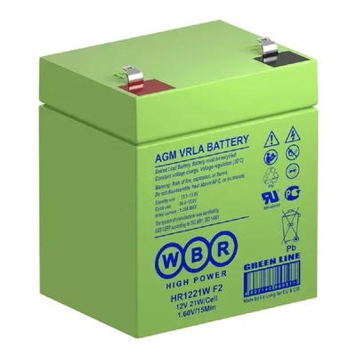 Аккумулятор для ИБП WBR HR1221W F2, 12В, 5Ач, AGM, клеммы F2