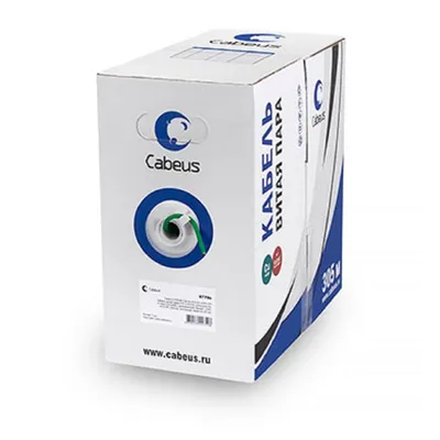 Кабель Cabeus UTP-4P-Cat.5e-SOLID-LSZH-GN, UTP Cat.5e, 24AWG, LSZH, зеленый