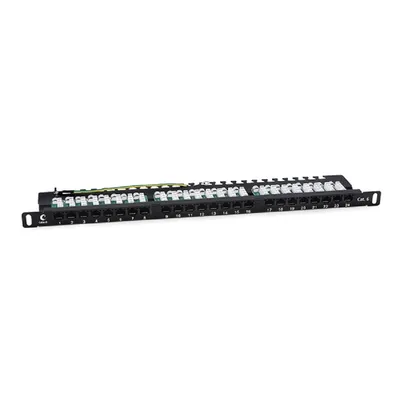 Патч-панель Cabeus PLHD-24-Cat.6-Dual-90-0,5U, 19", 0,5U, 24 порта RJ-45, Cat.6, Dual IDC