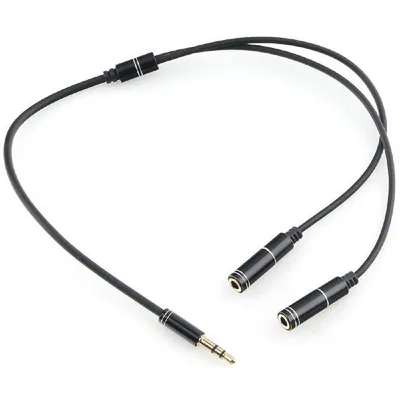 Аудиокабель-разветвитель Gembird Cablexpert CCAB-02-35MY-0.2MB, 3.5 мм jack (M) на 2×3.5 мм jack (F), 0,2 м