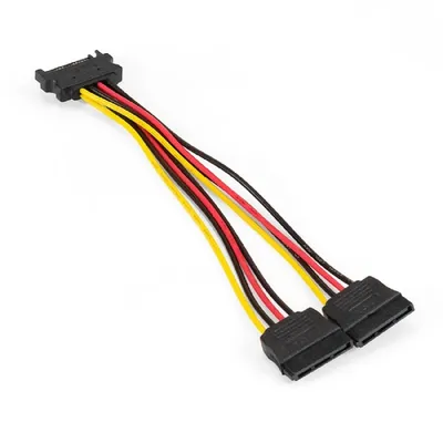 Кабель питания SATA ExeGate EX294794RUS, 15pin M/2×15pin F, 0,15м