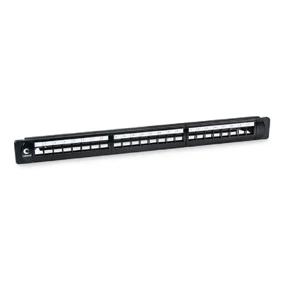 Модульная патч-панель 19", 24 порта, 1U, для неэкр. Модулей Cabeus PLB-24 Модульная патч-панель 19", 24 порта, 1U, для неэкранированных модулей, с задним кабельным организатором (без модулей)