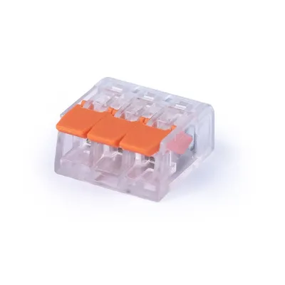 Клемма пружинная Cabeus MX-413, 3-проводная с рычагом, 0,14–2,5/4,0 мм², 10 шт