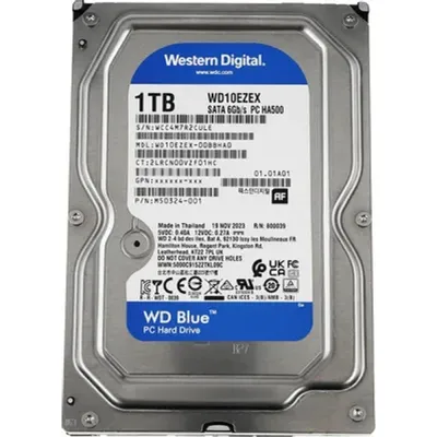 Жесткий диск Western Digital Caviar Blue WD10EZEX 1TB, SATA3, Cache 64MB, 7200rpm OEM {20} (779911) {20}