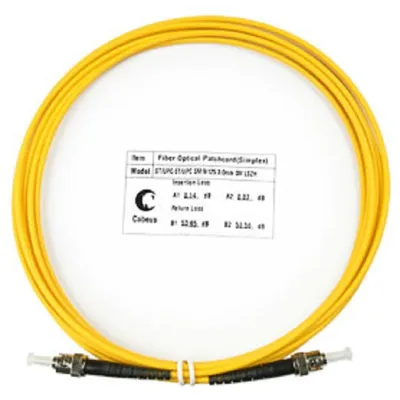 Патч-корд оптический Cabeus FOP(s)-9-ST-ST-3m, SM 9/125, simplex ST-ST, LSZH, 3 м