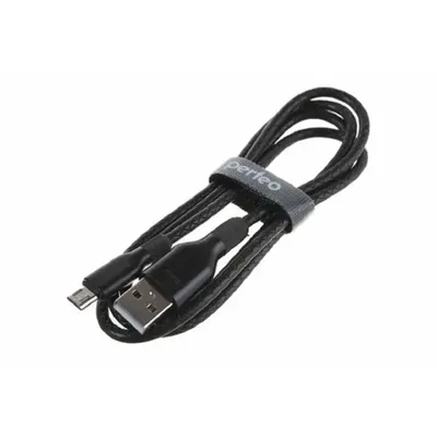 Кабель Perfeo U4718, USB-A — USB-C, 1 м, 2.4A, силикон, черный