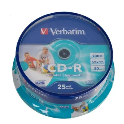 Диски CD-R Verbatim 43439, 52×, 700МБ, 25 шт.
