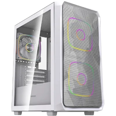 Корпус Powercase CMMSM06W-A3, mATX, TG, 3×120мм ARGB, белый