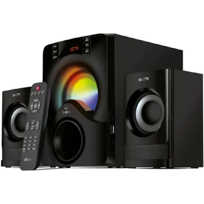 SVEN MS -312, черный (40 Вт, Bluetooth, подсветка, пульт, дисплей, FM, USB)