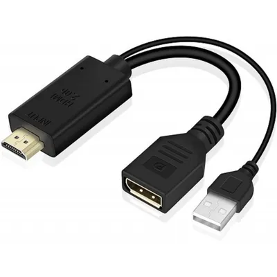 KS-is <KS-501> Кабель-адаптер HDMI (19M) -> DisplayPort (F),  питание  USB