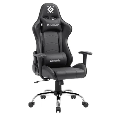 Кресло игровое Defender 64558, экокожа, черный, 66x51x135-145см
