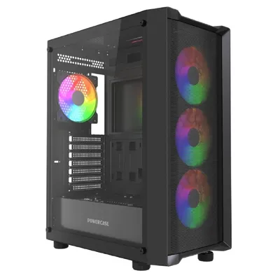 Корпус PowerCase CMAEA19-A4, ATX, 4×120мм ARGB PWM, стекло