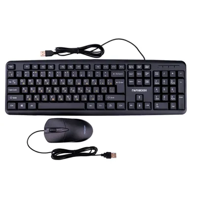Комплект клавиатура+мышь Гарнизон GKS-122, проводной, USB, 1000 DPI