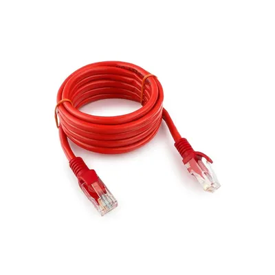Патч-корд Cablexpert PP12-2M/R, UTP Cat.5e, 2 м, литой, красный