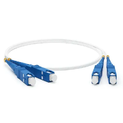 Патч-корд оптический Hyperline FC-D2-9A1-SC/UR-SC/UR-H-3M-LSZH-WH, SM 9/125, SC/UPC-SC/UPC, duplex, 3м