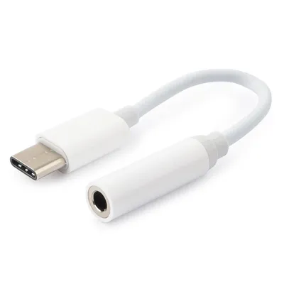Переходник Cablexpert CCA-UC3.5F-01-W, Type-C→Jack 3.5(F), 0.15м