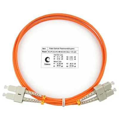 Патч-корд оптический Cabeus FOP-62-SC-SC-1,5m, duplex SC-SC, 62,5/125, 1,5 м
