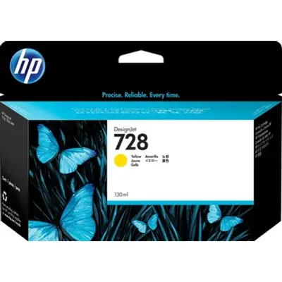 Картридж струйный HP 728 (F9J65A), жёлтый, 130 мл, для DesignJet T730/T830